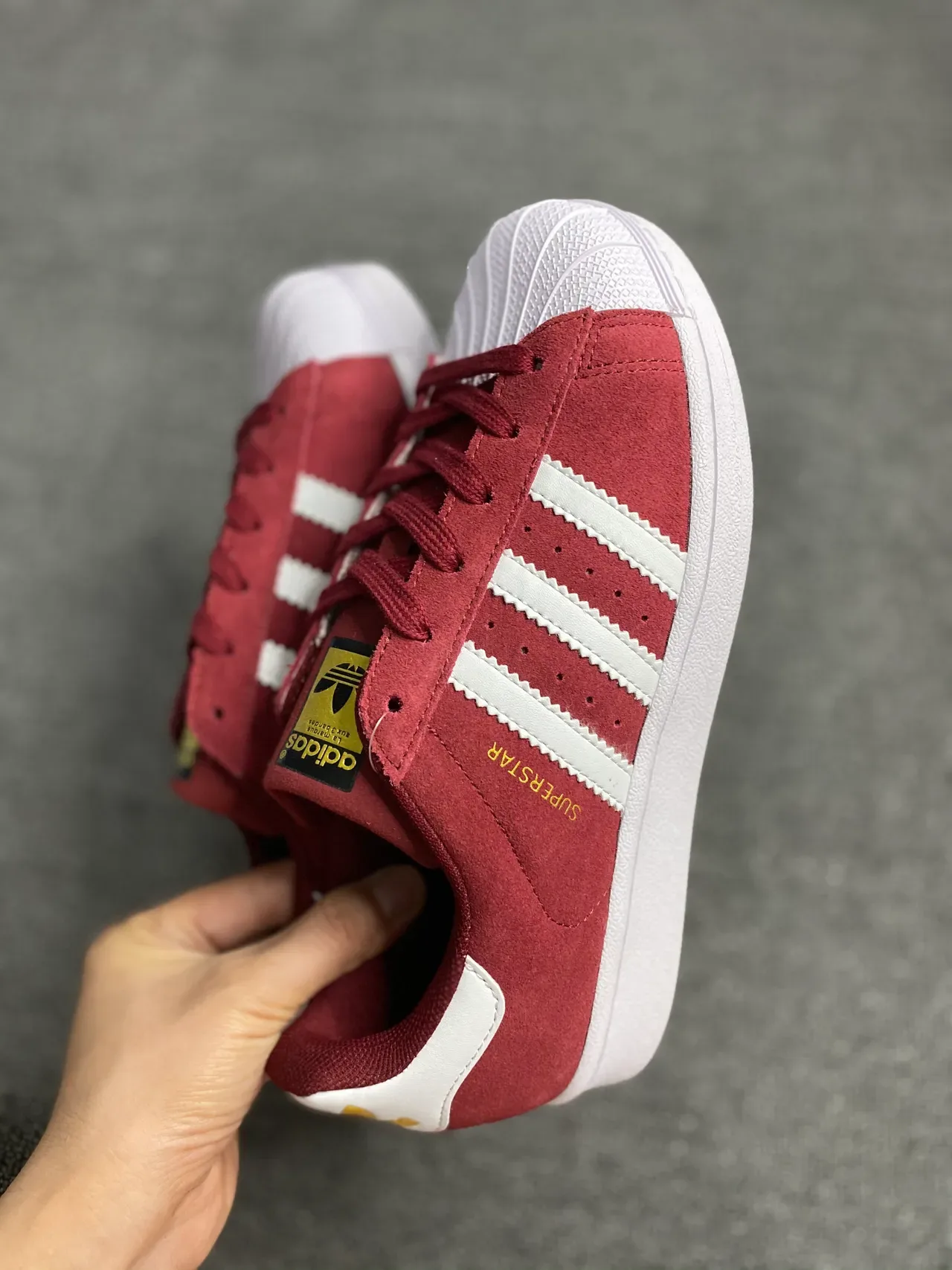 Adidas Superstar Burgundy Suede Lifestyle Sneakers 5