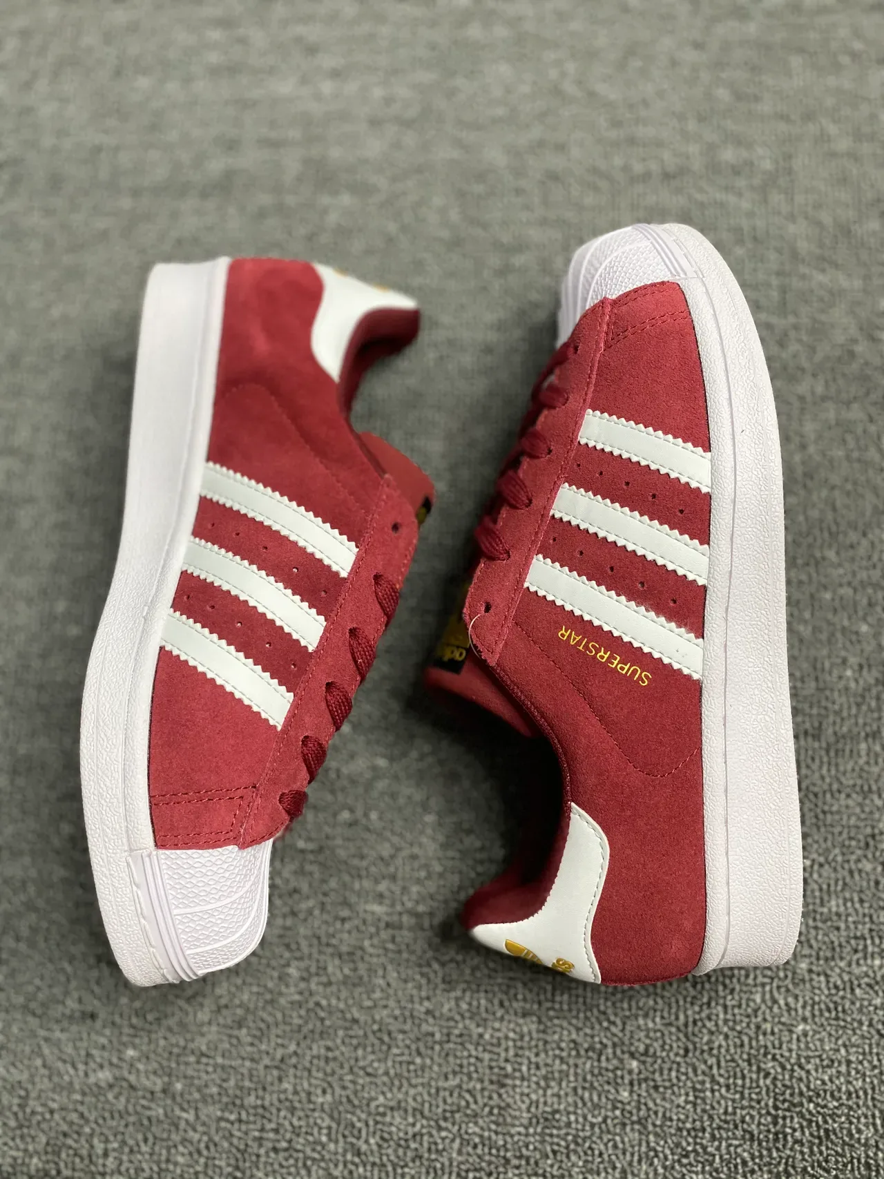 Adidas Superstar Burgundy Suede Lifestyle Sneakers 7