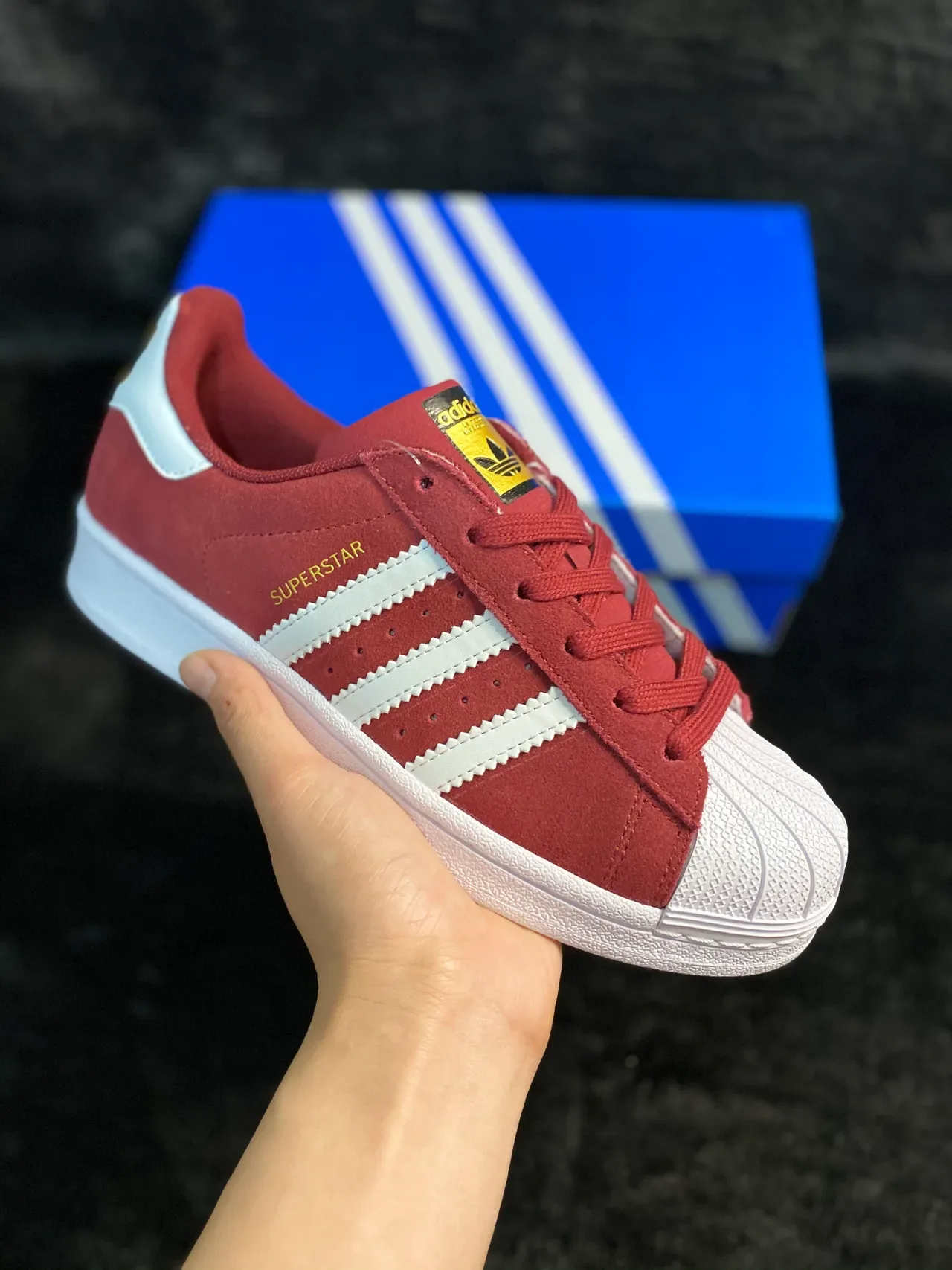 Adidas Superstar Burgundy Suede Lifestyle Sneakers 10