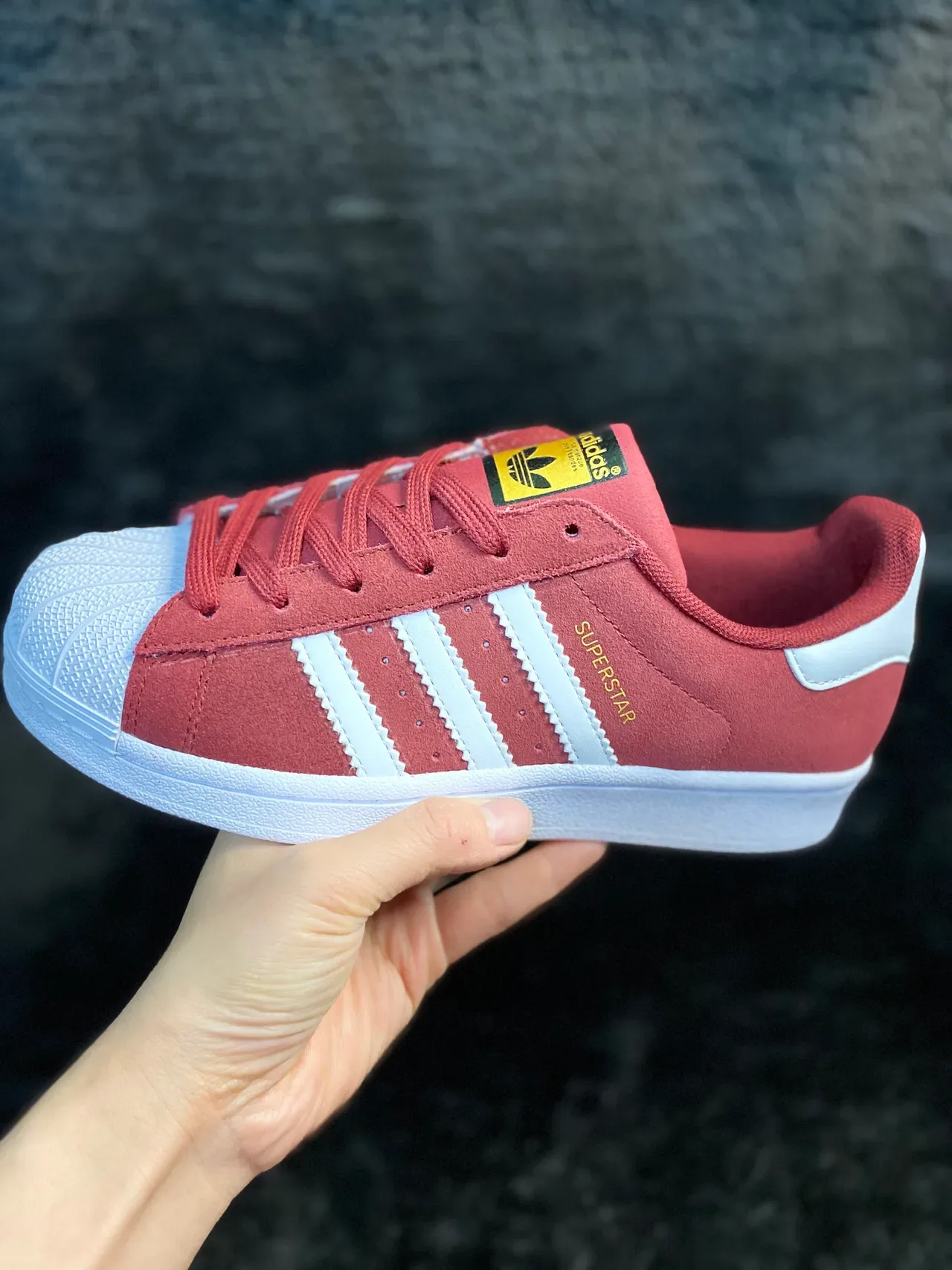 Adidas Superstar Burgundy Suede Lifestyle Sneakers 15
