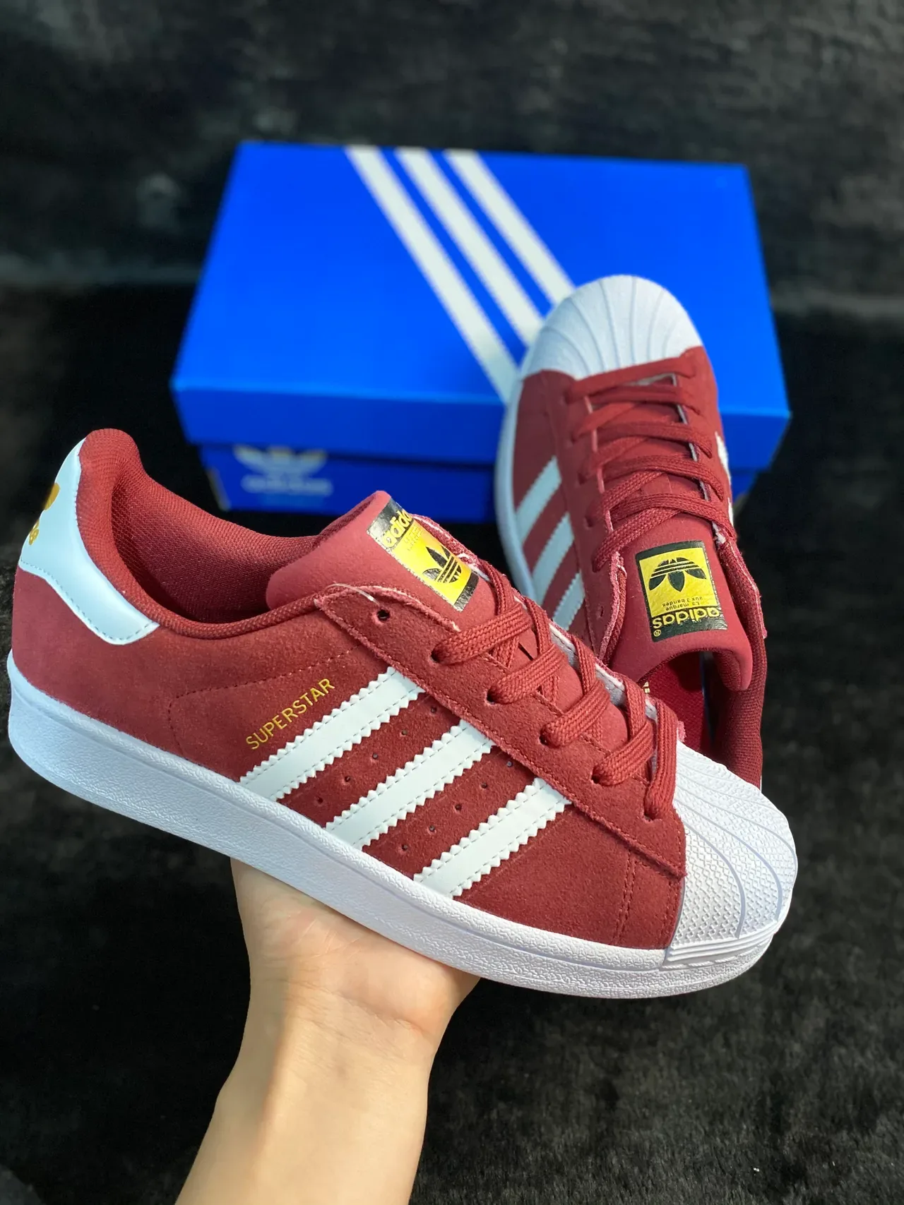 Adidas Superstar Burgundy Suede Lifestyle Sneakers 17