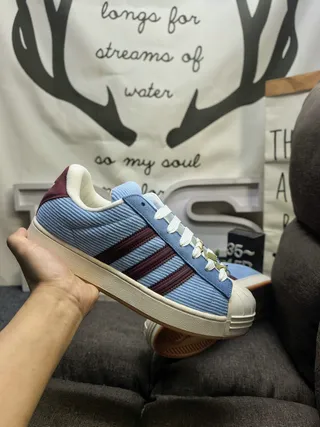 Adidas Superstar Corduroy Blue and Maroon Lifestyle Sneakers 5