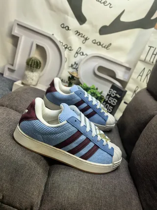 Adidas Superstar Corduroy Blue and Maroon Lifestyle Sneakers 9