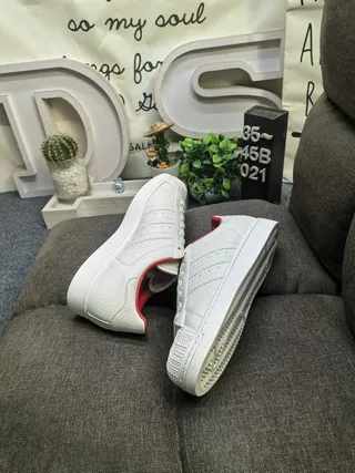 Adidas Superstar Croc-Embossed Off-White and Red Lifestyle Sneakers 6