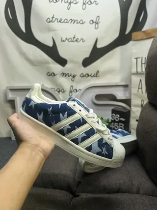 Adidas Superstar Denim Star Print Lifestyle Sneakers 5