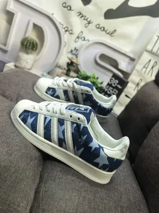 Adidas Superstar Denim Star Print Lifestyle Sneakers 7