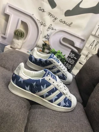 Adidas Superstar Denim Star Print Lifestyle Sneakers 9