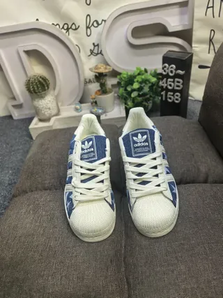 Adidas Superstar Denim Star Print Lifestyle Sneakers 10