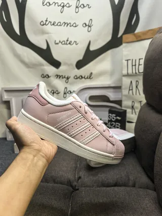 Adidas Superstar Dusty Pink and White Lifestyle Sneakers 5