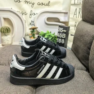 Adidas Superstar Glossy Black and White Lifestyle Sneakers