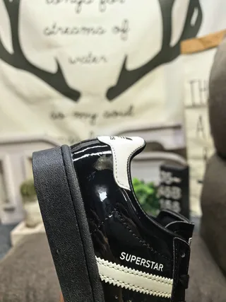 Adidas Superstar Glossy Black and White Lifestyle Sneakers 3