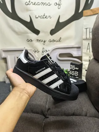Adidas Superstar Glossy Black and White Lifestyle Sneakers 5