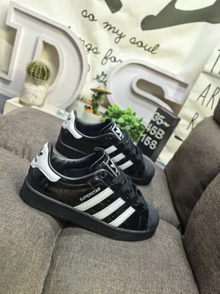 Adidas Superstar Glossy Black and White Lifestyle Sneakers 9