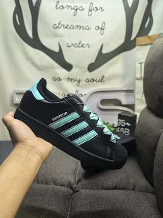 Adidas Superstar Gray and Blue Lifestyle Sneakers 5