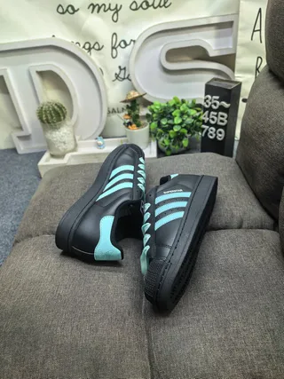 Adidas Superstar Gray and Blue Lifestyle Sneakers 6