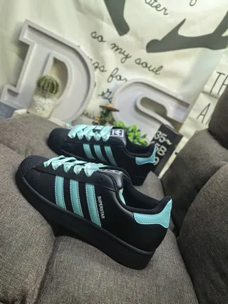 Adidas Superstar Gray and Blue Lifestyle Sneakers 7