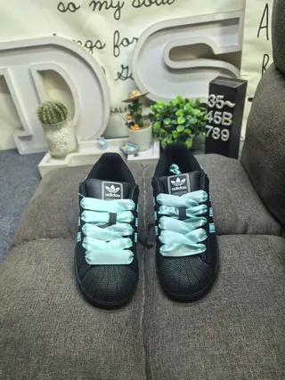Adidas Superstar Gray and Blue Lifestyle Sneakers 10