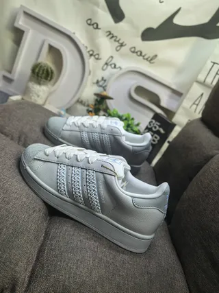 Adidas Superstar Gray and Blue Lifestyle Sneakers 17