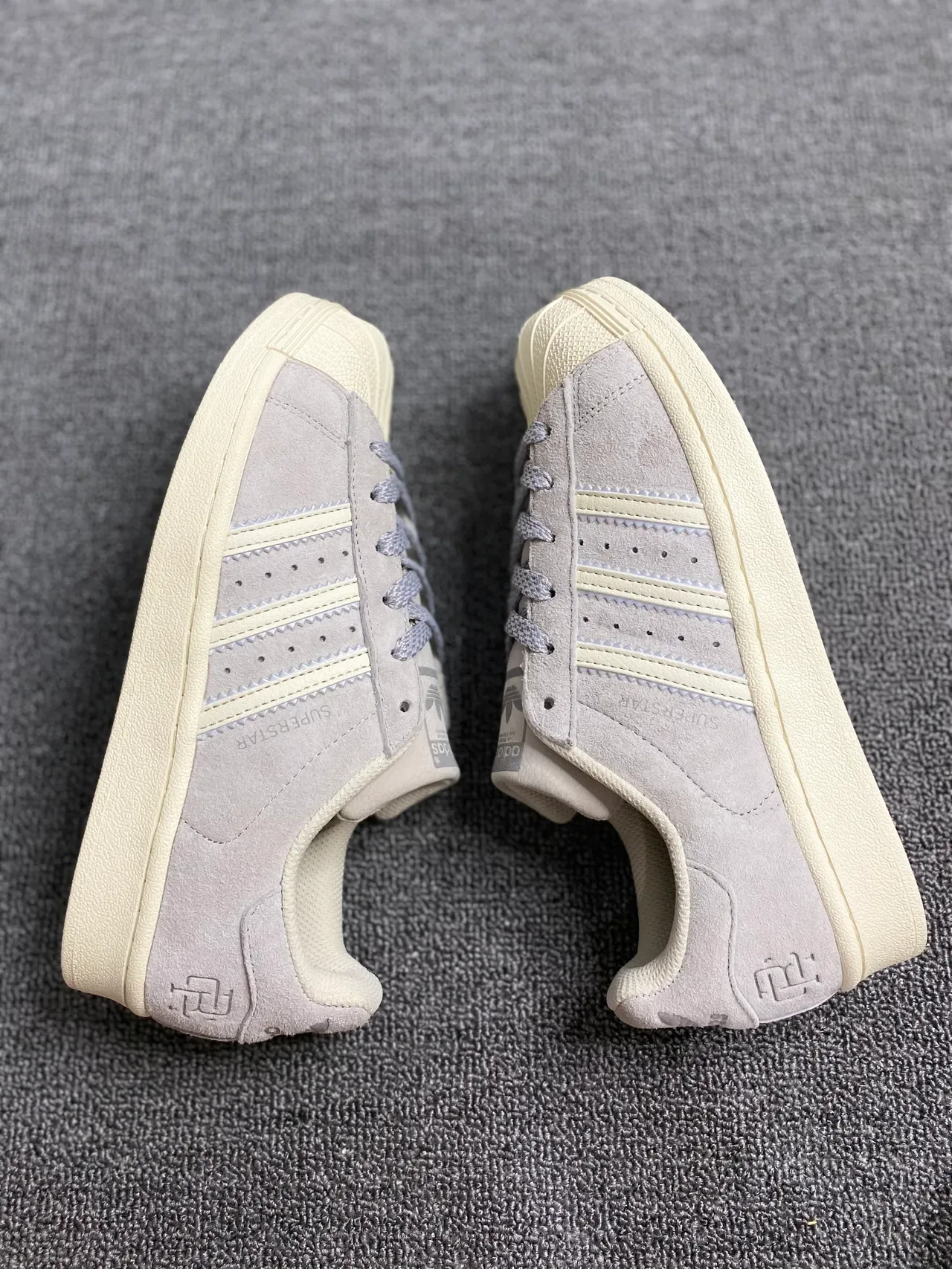 Adidas Superstar Gray Suede Off-White Lifestyle Sneakers 7
