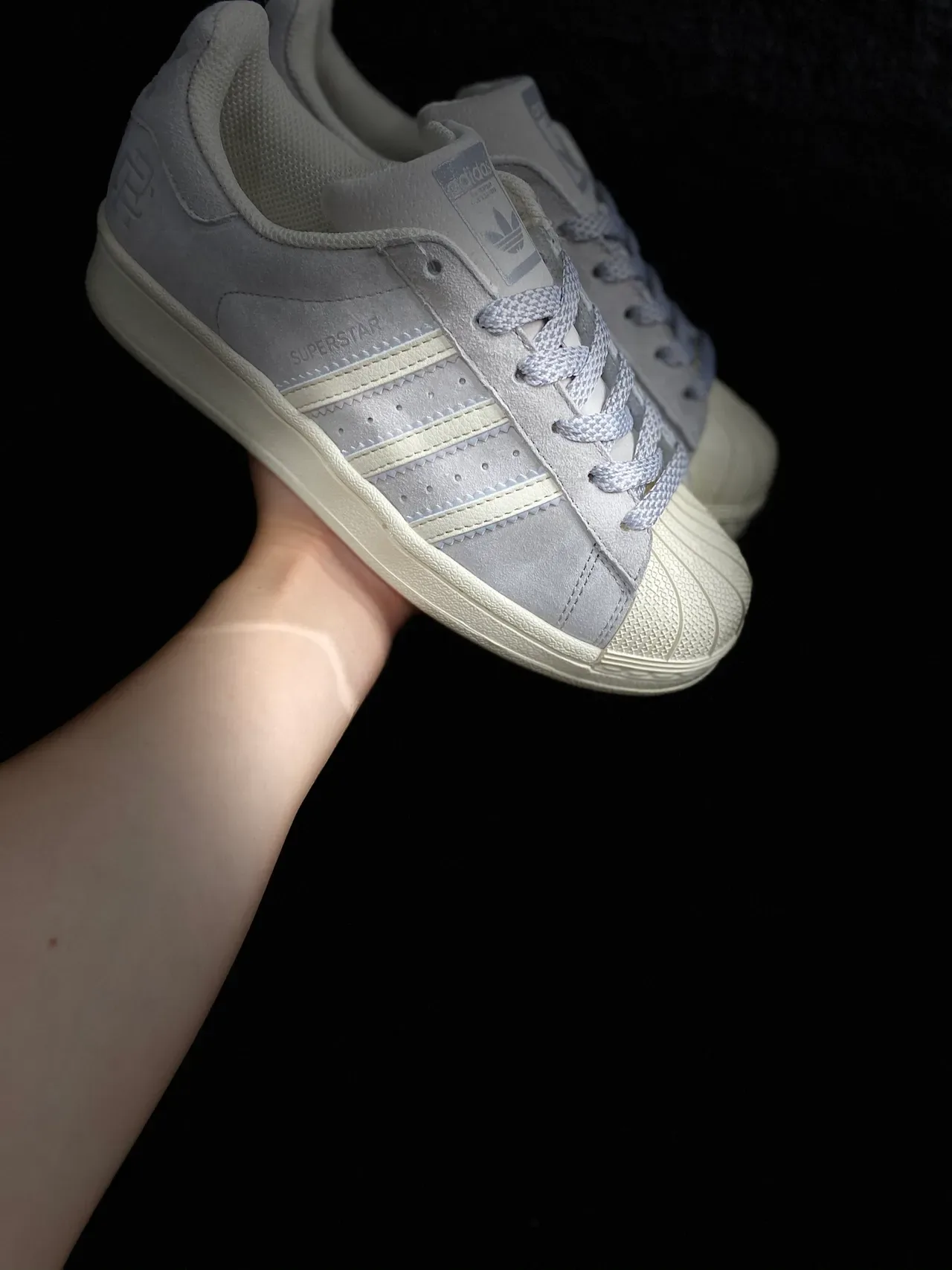 Adidas Superstar Gray Suede Off-White Lifestyle Sneakers 11