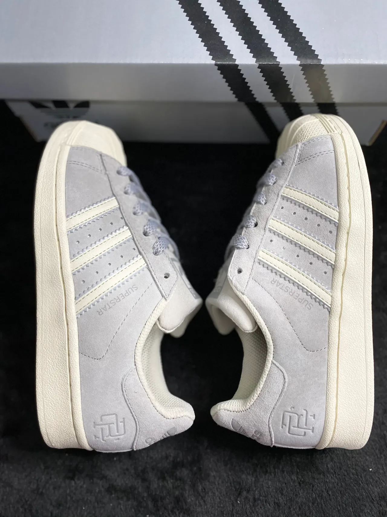 Adidas Superstar Gray Suede Off-White Lifestyle Sneakers 13
