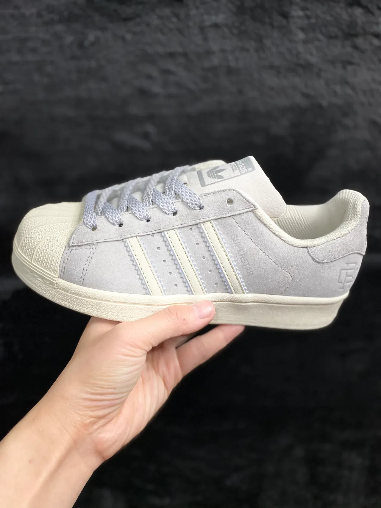 Adidas Superstar Gray Suede Off-White Lifestyle Sneakers 14