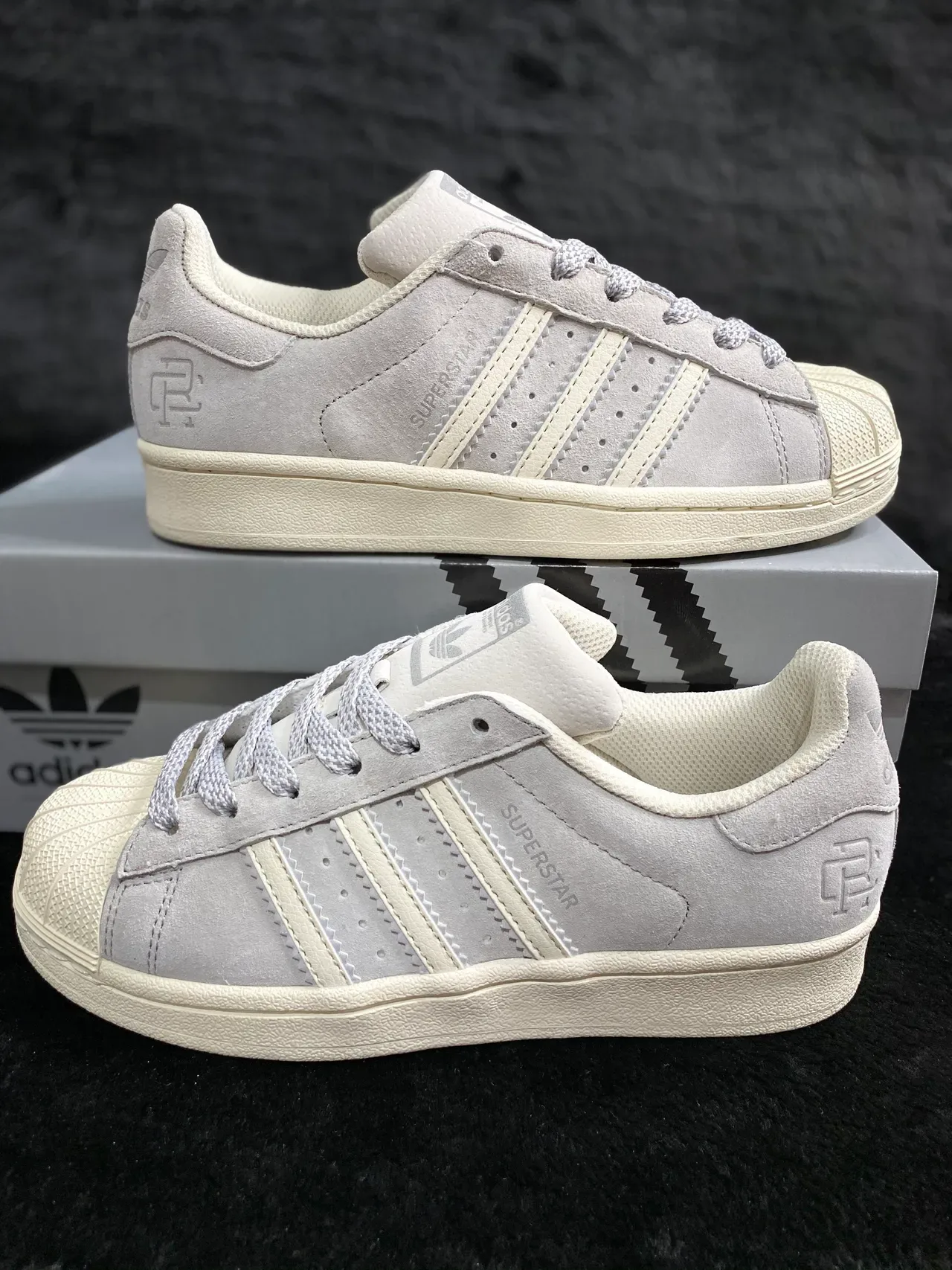Adidas Superstar Gray Suede Off-White Lifestyle Sneakers 16