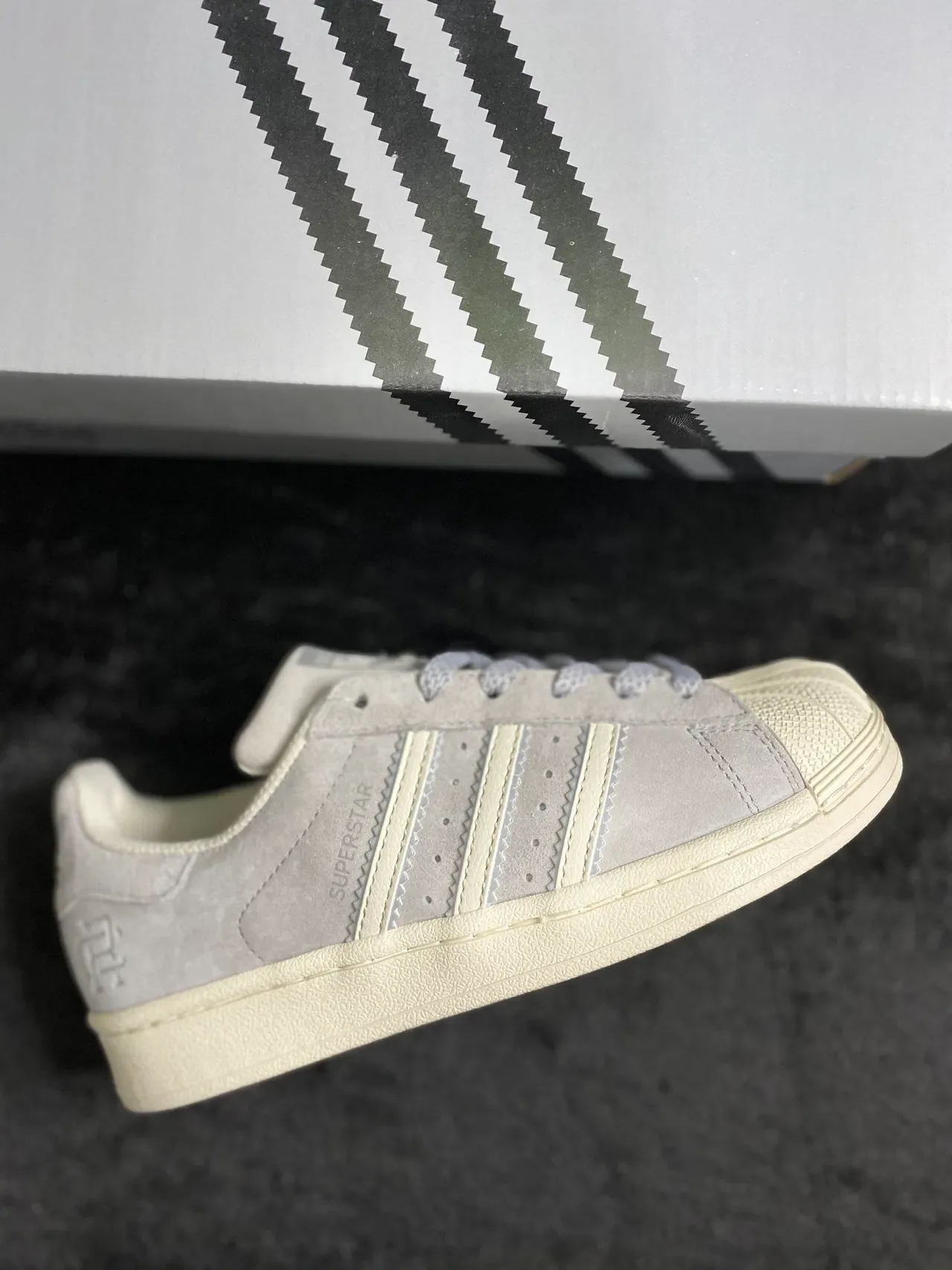 Adidas Superstar Gray Suede Off-White Lifestyle Sneakers 17
