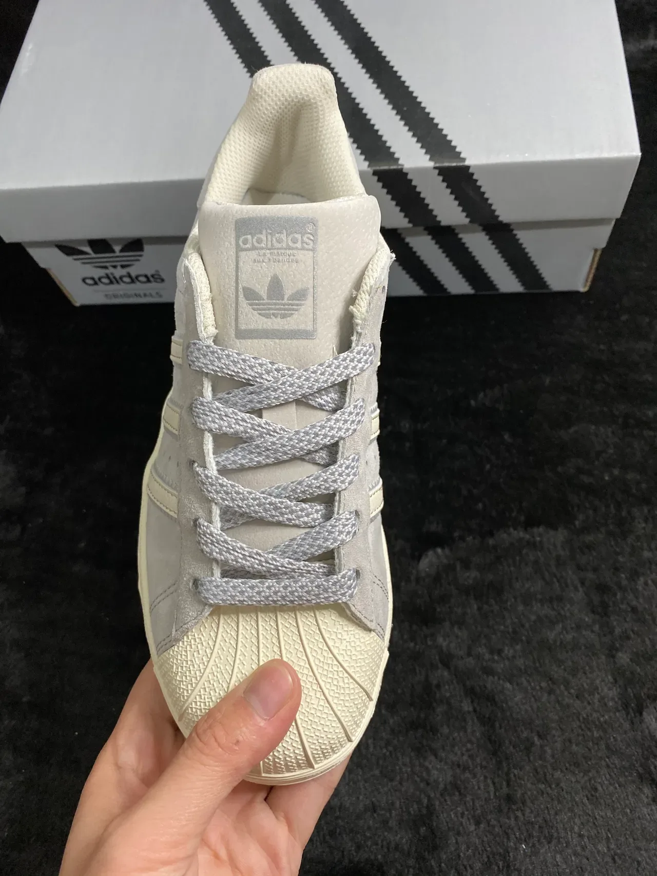 Adidas Superstar Gray Suede Off-White Lifestyle Sneakers 18