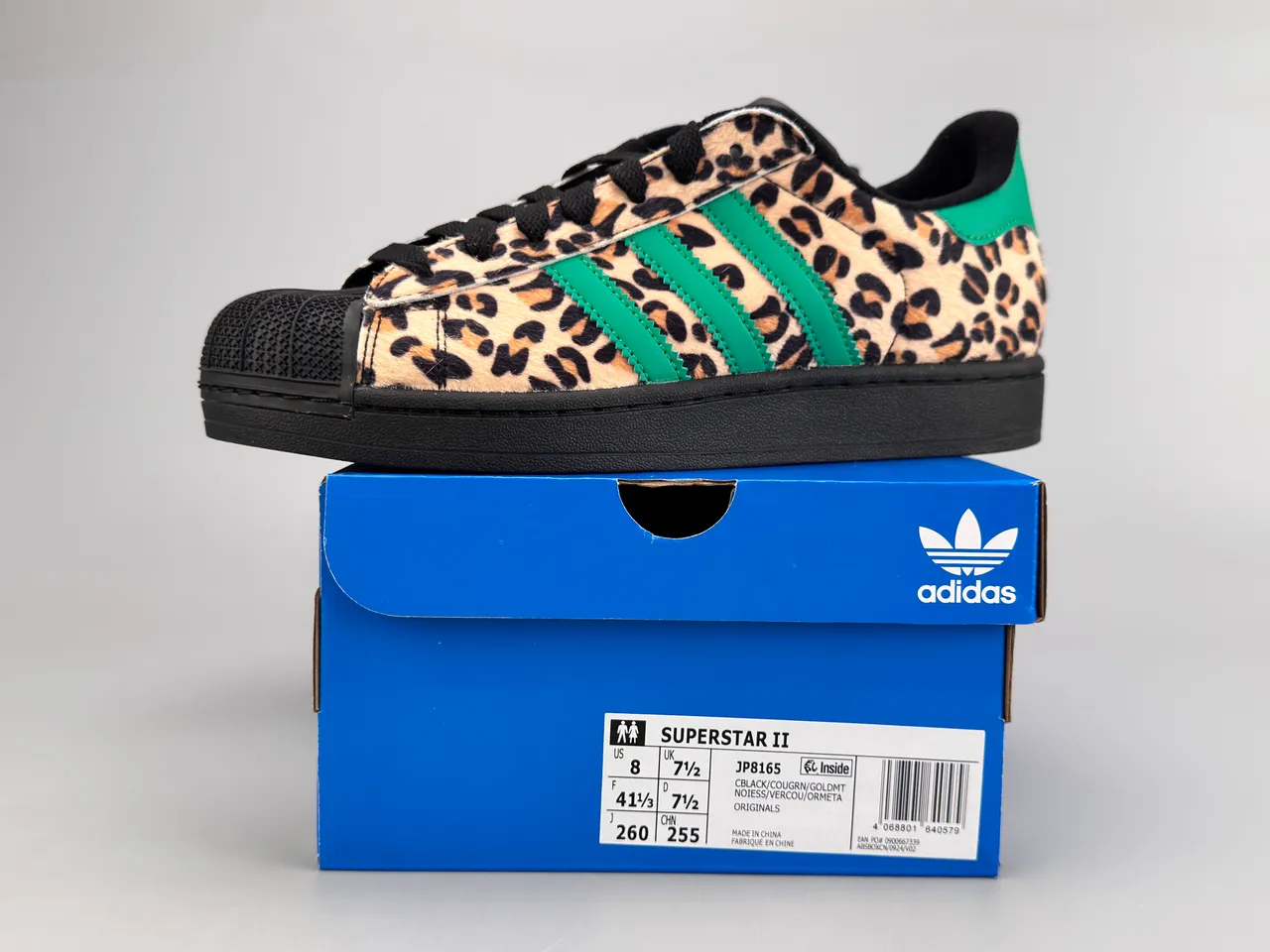 Adidas Superstar Leopard Print Green Stripes Lifestyle Sneakers 2