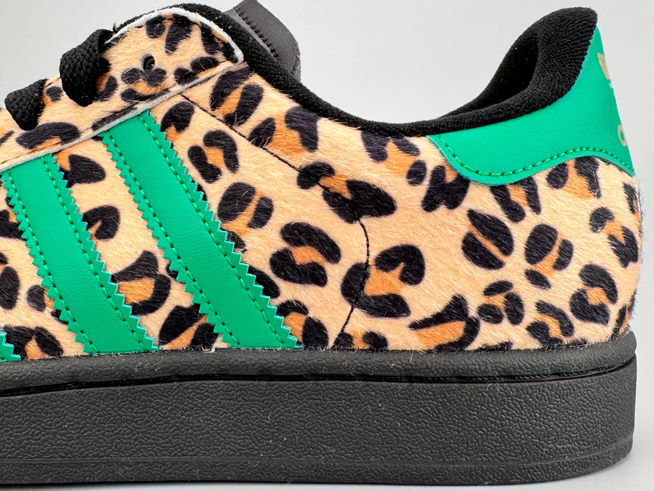 Adidas Superstar Leopard Print Green Stripes Lifestyle Sneakers 6