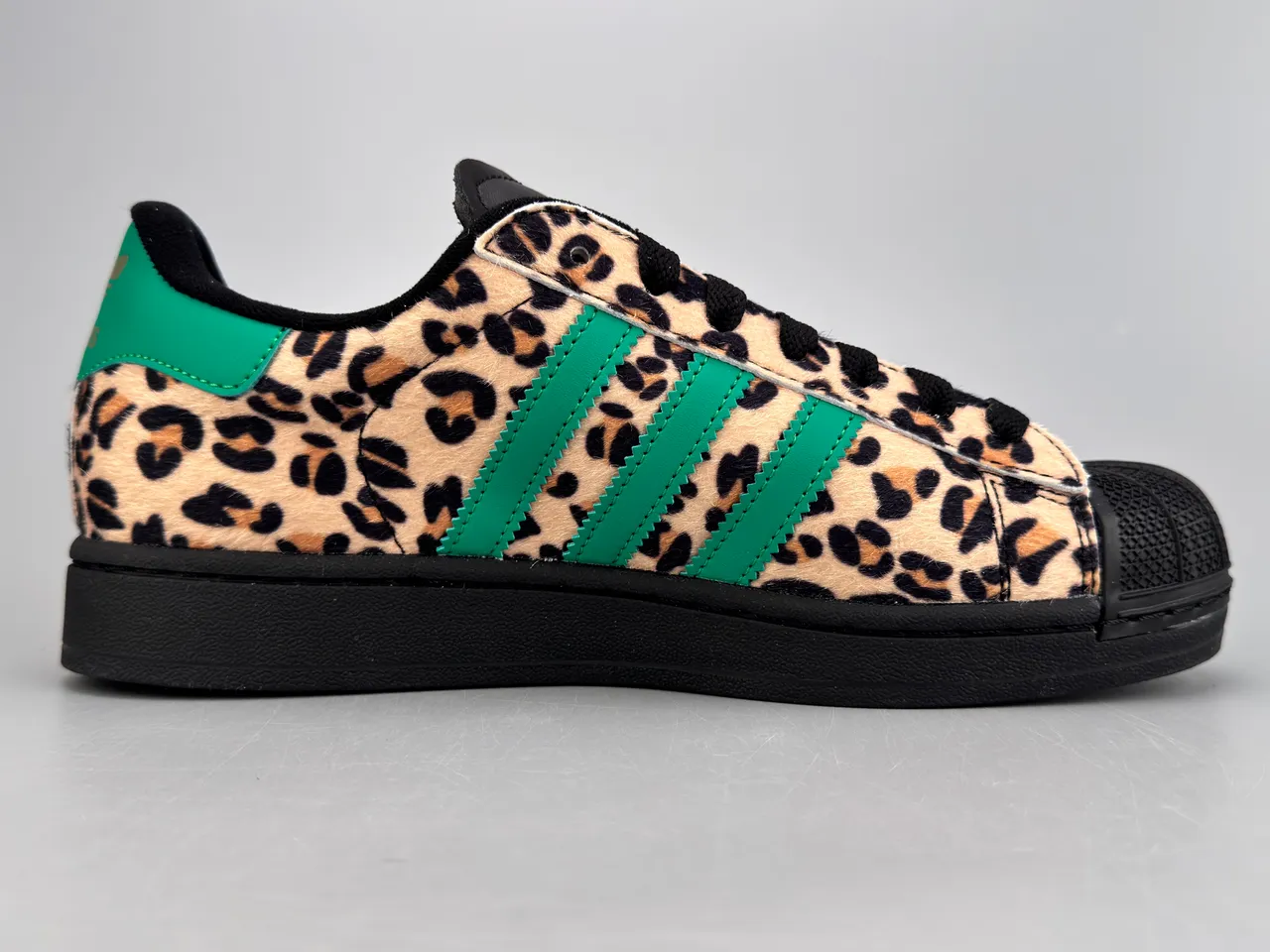 Adidas Superstar Leopard Print Green Stripes Lifestyle Sneakers 10