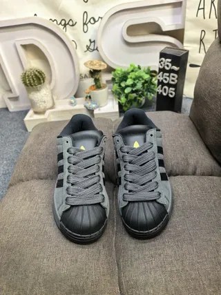 Adidas Superstar Light Gray and Dark Gray Lifestyle Sneakers 10