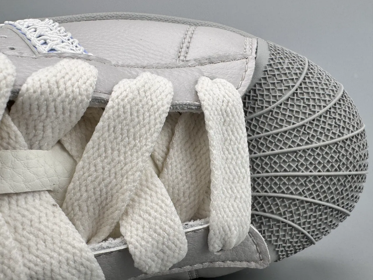 Adidas Superstar Light Gray Embroidered Three Stripes Lifestyle Sneakers 2