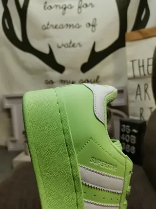Adidas Superstar Neon Lime Green Lifestyle Sneakers 3