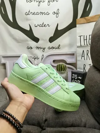 Adidas Superstar Neon Lime Green Lifestyle Sneakers 5