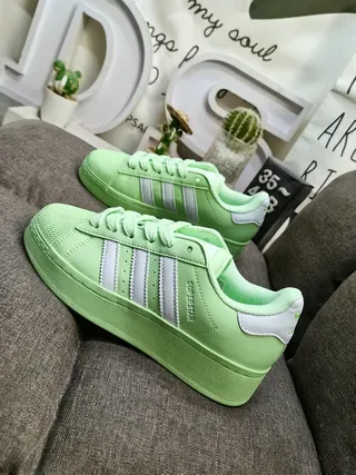 Adidas Superstar Neon Lime Green Lifestyle Sneakers 7