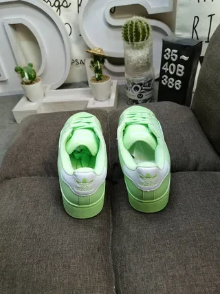 Adidas Superstar Neon Lime Green Lifestyle Sneakers 8