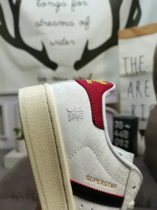 Adidas Superstar Off-White and Red Lifestyle Sneakers 3
