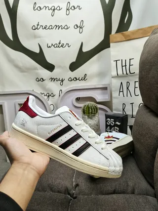 Adidas Superstar Off-White and Red Lifestyle Sneakers 5