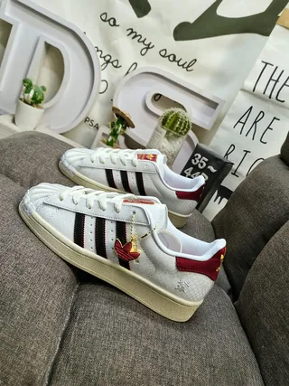 Adidas Superstar Off-White and Red Lifestyle Sneakers 7
