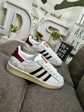 Adidas Superstar Off-White and Red Lifestyle Sneakers 9