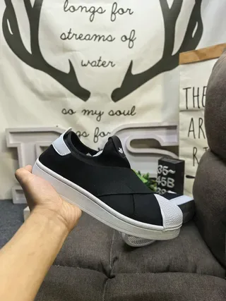 Adidas Superstar Slip-On Black and White Lifestyle Sneakers 5