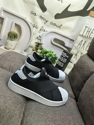 Adidas Superstar Slip-On Black and White Lifestyle Sneakers 9