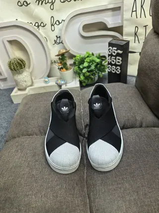 Adidas Superstar Slip-On Black and White Lifestyle Sneakers 10