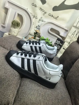 Adidas Superstar White and Black Lifestyle Sneakers 7