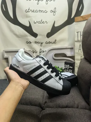 Adidas Superstar White and Black Lifestyle Sneakers 15
