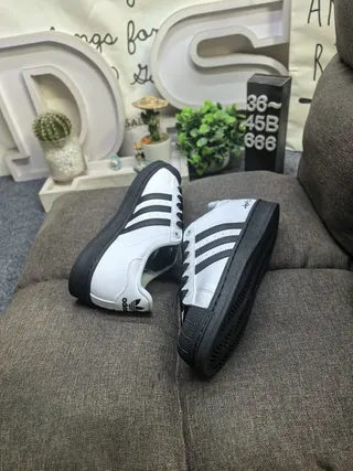 Adidas Superstar White and Black Lifestyle Sneakers 16