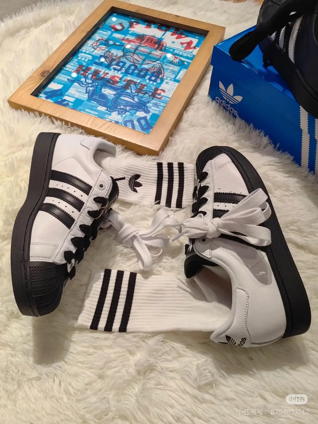 Adidas Superstar White and Black Lifestyle Sneakers 6