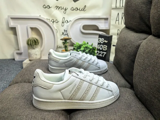 Adidas Superstar White and Green Lifestyle Sneakers 11